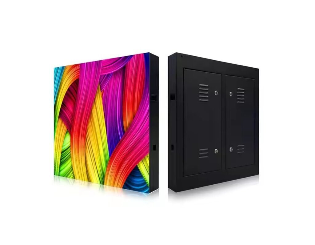 SFxDisplay SFF-OI outdoor iron LED cabinet, front and rear