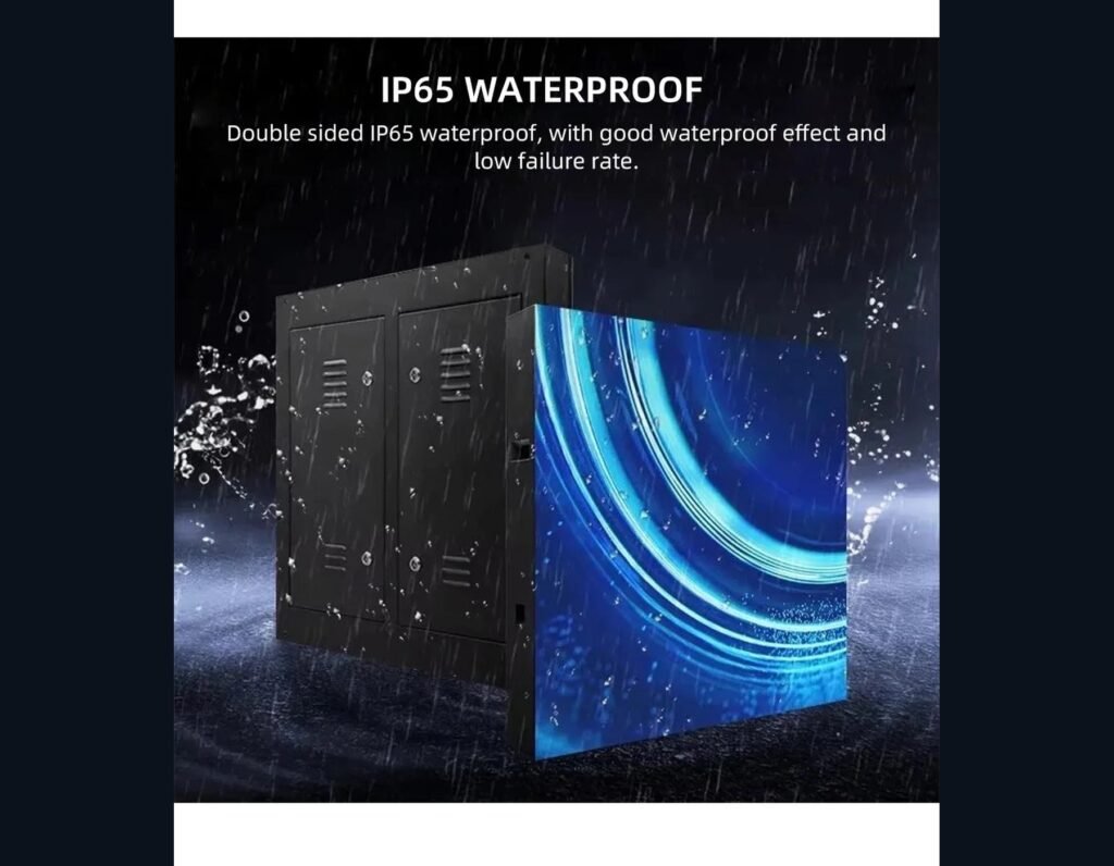 SFF-OI IP65 iron cabinet in rain, front and rear