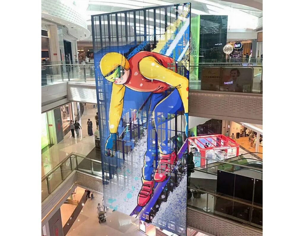 SFT-M mesh screen in a mall atrium