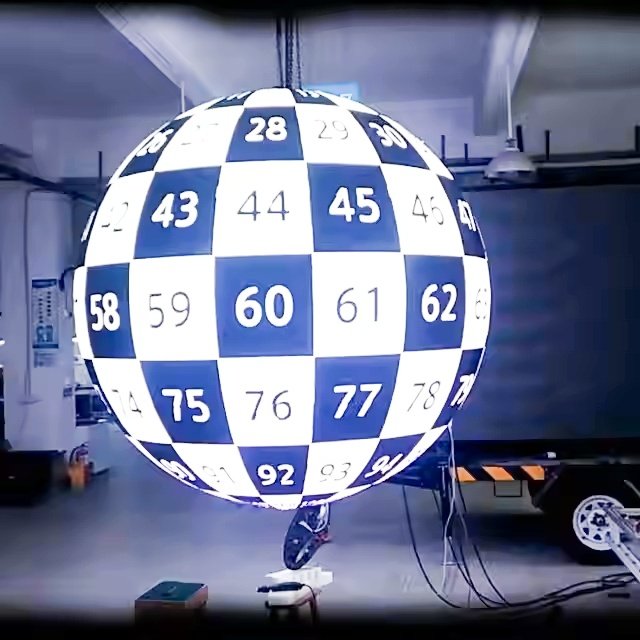 LED spherical screen test pattern