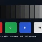 Grey ramp and RGBW calibration target graphic for LED wall white balance and gamma